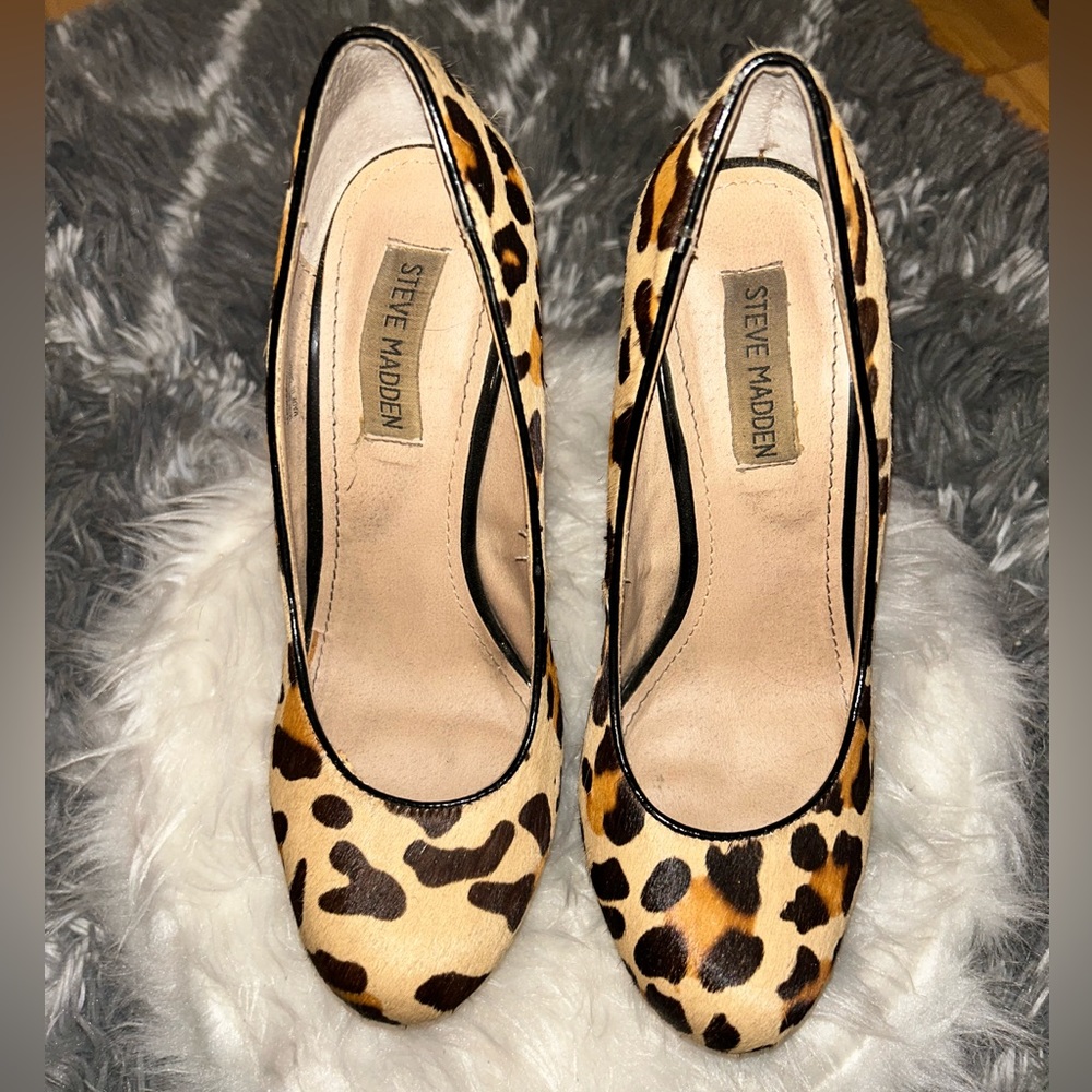 Steve Madden leopard print heels